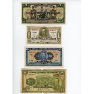 Bolivia Lot of 4 Banknotes 1911 - 1928