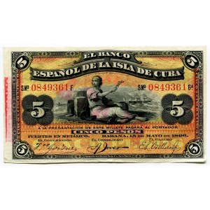 Cuba 5 Pesos 1896
