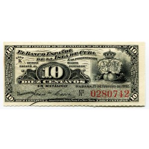 Cuba 10 Centavos 1897