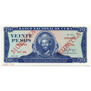 Cuba 20 Pesos 1988 Specimen