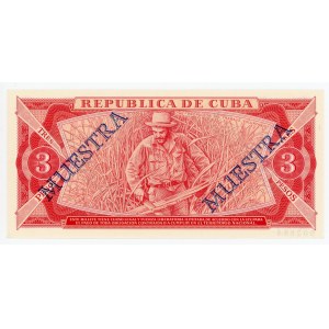 Cuba 3 Pesos 1985 Specimen