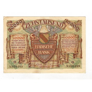 German States Bank of Baden 10000 Mark 1923 Mannheim