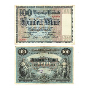 German States Bavarian Bank 2 x 100 Mark 1900 - 1922