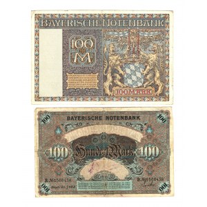 German States Bavarian Bank 2 x 100 Mark 1900 - 1922