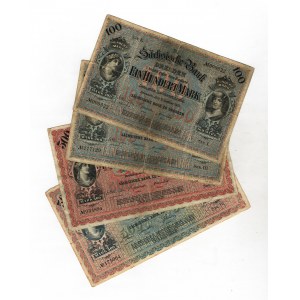 German States Bank of Saxony Lot of 4 Banknotes 1911 - 1922 Dresden