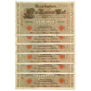 Germany - Empire 6 x 1000 Mark 1910 With Consecutive Numbers