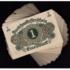 Germany - Empire Lot of 100 Banknotes 1 Mark 1920