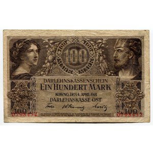 Germany - Empire Occupation of Kowno 100 Mark 1918