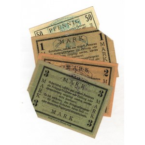 Germany - Empire Doberitz Lager Notes WWI 50 Pfennig 1-2-3 Mark 1917 (ND)