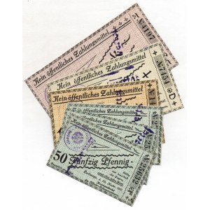 Germany - Empire Eschwege Lager Notes WWI 50 Pfennig 1-2-5 Mark 1917 6 Pieces
