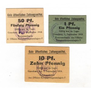Germany - Empire Graudenz Lager Notes WWI 1-10-50 Pfennig 1918