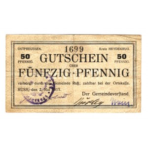 Germany - Empire East Prussia Heydekrug 50 Pfennig 1917
