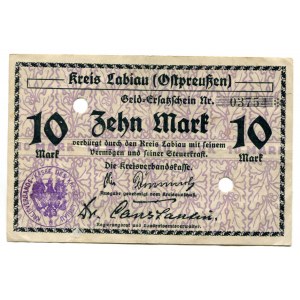 Germany - Empire East Prussia Kreis Labiau 10 Mark 1918