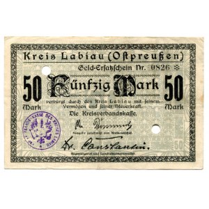 Germany - Empire East Prussia Kreis Labiau 50 Mark 1918