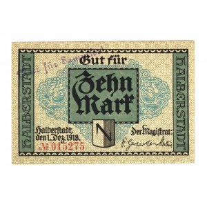 Germany - Empire Saxony Halberstadt 10 Mark 1918