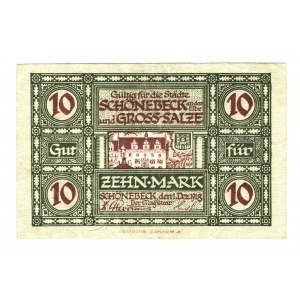 Germany - Empire Saxony Schonebeck on the Elbe 10 Mark 1918