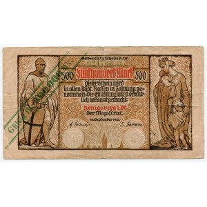 Germany - Weimar Republic East Prussia Konigsberg 500000 Mark on 500 Mark 1922