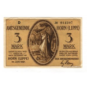 Germany - Weimar Republic Lippe Horn 3 Mark 1921
