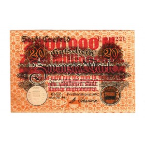 Germany - Weimar Republic Rhine Crefeld 2000000 Mark on 20 Mark 1923