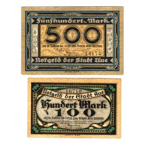 Germany - Weimar Republic Saxony Aue 100-500 Mark 1922