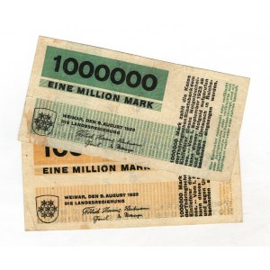 Germany - Weimar Republic Thuringia 2 x 1000000 Mark 1923