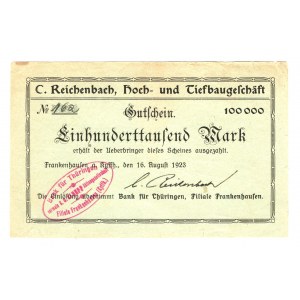 Germany - Weimar Republic Thuringia Frankenhausen am Kyffhauser 100000 Mark 1923