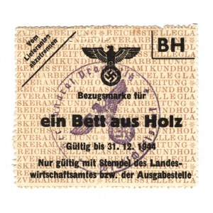 Germany - Third Reich Coupon of Wooden Bed 1944