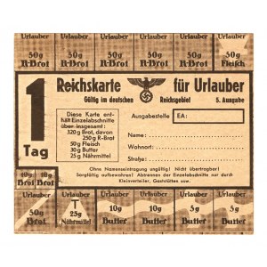Germany - Third Reich One Day Bread Card 1940 (ND)