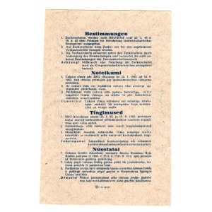Germany - Third Reich Estonia Tallin 500 Grams of Sugar 1944