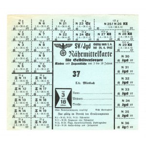 Germany - Third Reich Miesbach Provision Card 1942