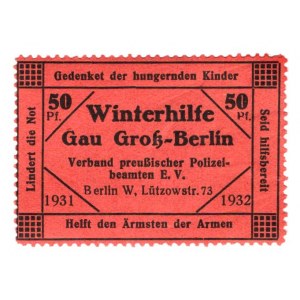 Germany - Third Reich Berlin Winter Help Lottery 50 Reichspfennig 1931 - 1932 (ND)