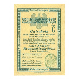 Germany - Third Reich Winter Help Coupon 1933 December Serie C