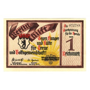 Germany - Third Reich Berlin Winter Help Lottery 1 Reichsmark 1934 - 1935 (ND)