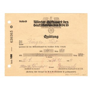 Germany - Third Reich Winter Help 4 Reichsmark 85 Pfennig 1934 - 1935 (ND) Serie 100