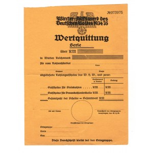 Germany - Third Reich Winter Help Open Value Spend 1934 - 1935 (ND)