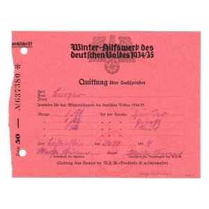 Germany - Third Reich Winter Help Spend 1934 - 1935 (ND) Serie 50