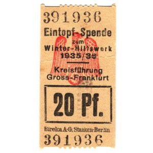 Germany - Third Reich Frankfurt Winter Help 20 Reichspfennig 1935 - 1936 (ND)