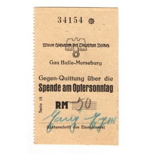 Germany - Third Reich Halle-Merseburg Winter Help 50 Reichsmark 1935 (ND)