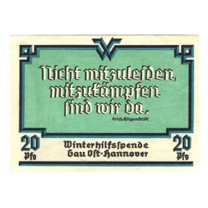 Germany - Third Reich Hannover Winter Help 20 Pfennig 1935 (ND)
