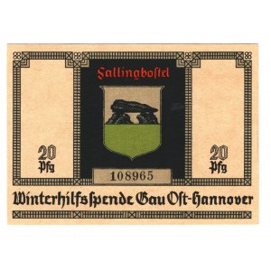 Germany - Third Reich Hannover Winter Help 20 Pfennig 1935 (ND) With Reich Stamp
