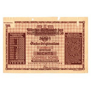 Germany - Third Reich Winter Help Lottery Ticket 50 Pfennig 1935 - 1936 (ND)