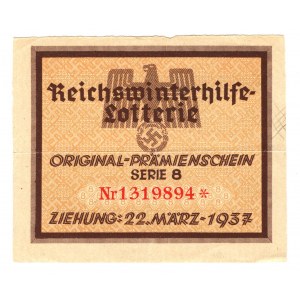 Germany - Third Reich Winter Help Lottery Ticket of 4000 Reichsmark 1937
