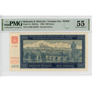 Bohemia & Moravia 100 Korun 1940 PMG 55