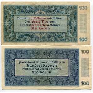 Bohemia & Moravia 2 x 100 Korun 1940