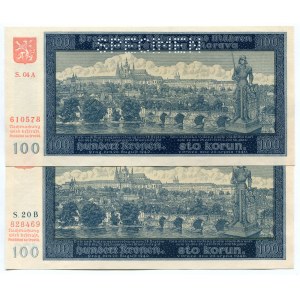 Bohemia & Moravia 2 x 100 Korun 1940 Specimen