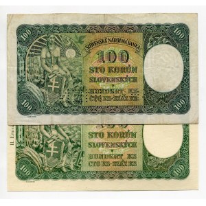 Czechoslovakia 2 x 100 Korun 1945 (ND) Specimen