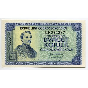 Czechoslovakia 20 Korun 1945 (ND)