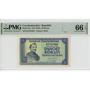 Czechoslovakia 20 Korun 1945 (ND) PMG 66