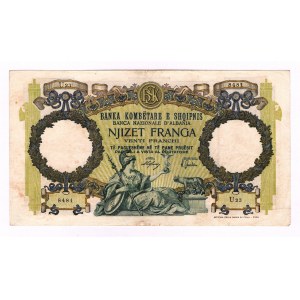 Albania 20 Francs 1939 (ND) Italian occupation