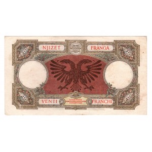 Albania 20 Francs 1939 (ND) Italian occupation